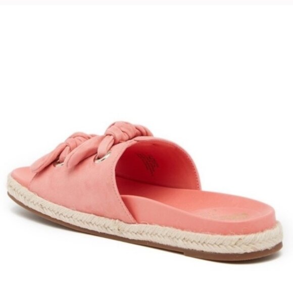 Vince Camuto NEW JazzAn Suede Tied Slide Sandal Mule SlipOn Espadrille NIB PINK - Picture 3 of 11